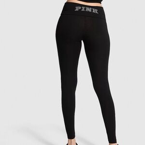 PINK Victoria's Secret Black Leggings with Silver Accents